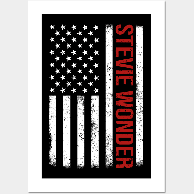 Graphic Stevie Wonder Proud Name US American Flag Birthday Gift Wall Art by Intercrossed Animal 